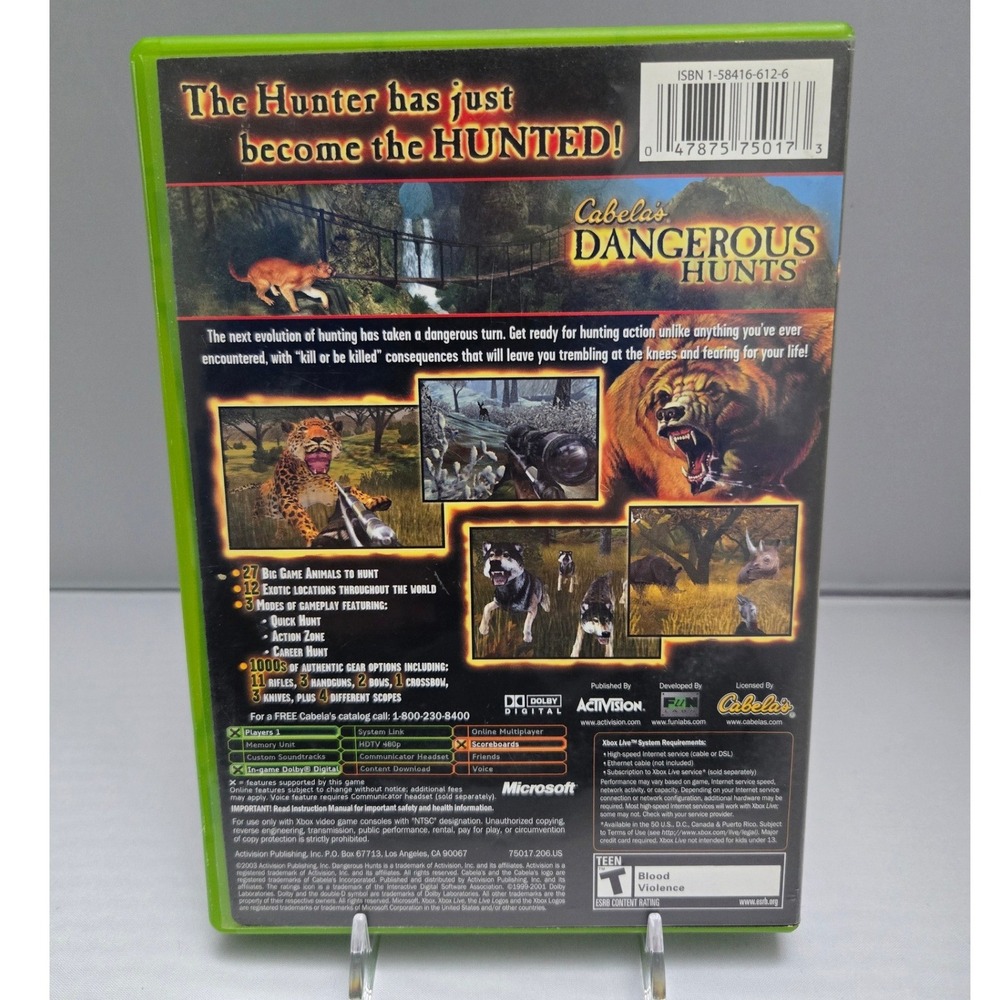 Cabela's Dangerous Hunts 2003 & Deer Hunt 2004 - Xbox - Complete CIB 2 Games - Picture 6 of 15